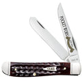 Case XX Pocket Worn Mahogany Corn Cob Jig Mini Trapper With Fluted Bolsters