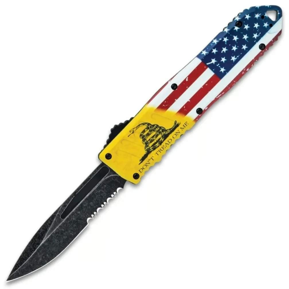 Armed Force Tactical OTF Knife Don't Tread On Me