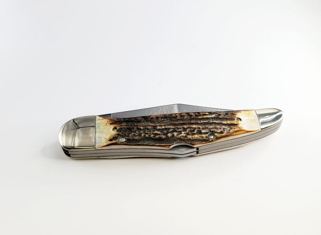 Boker Soligen Stag Handle Duo W/ Leather Sheath