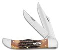 Case 6.5 Bone Stag Folding Hunter With Sheath