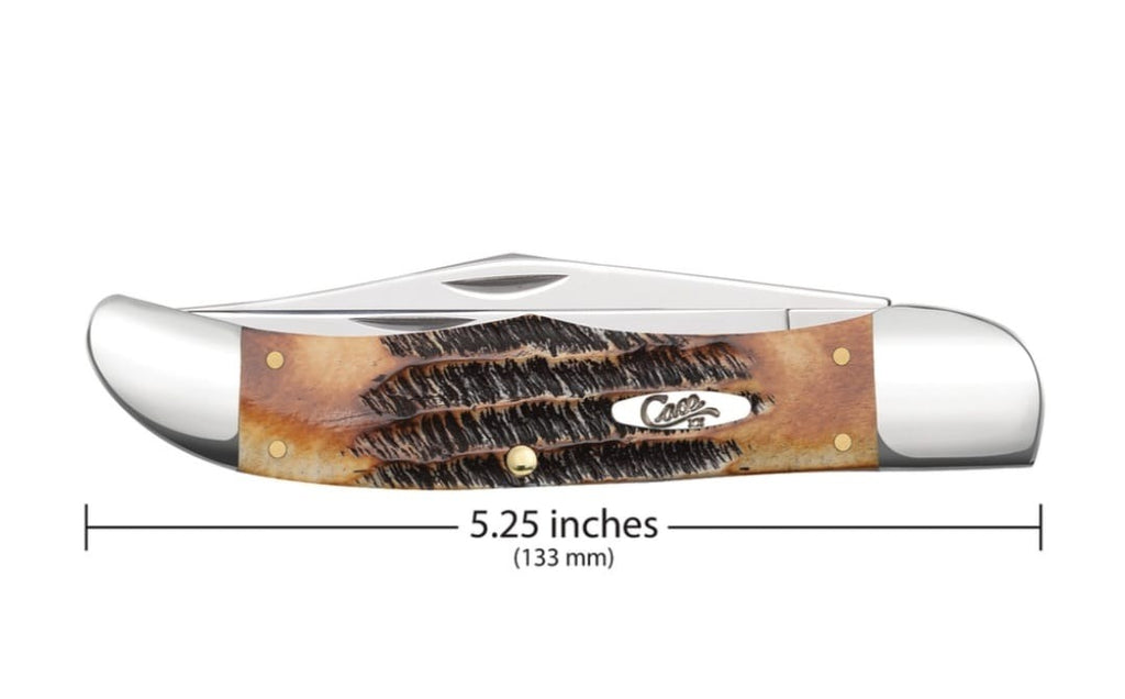 Case 6.5 Bone Stag Folding Hunter With Sheath