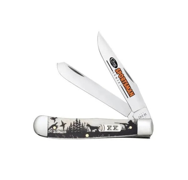Case Sportsman Series Hunter/With Bird Dog Smooth Natural Bone Trapper