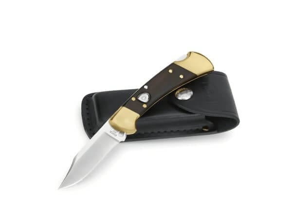 Buck 112 Ranger Auto Plain Blade / Ebony Wood Handle