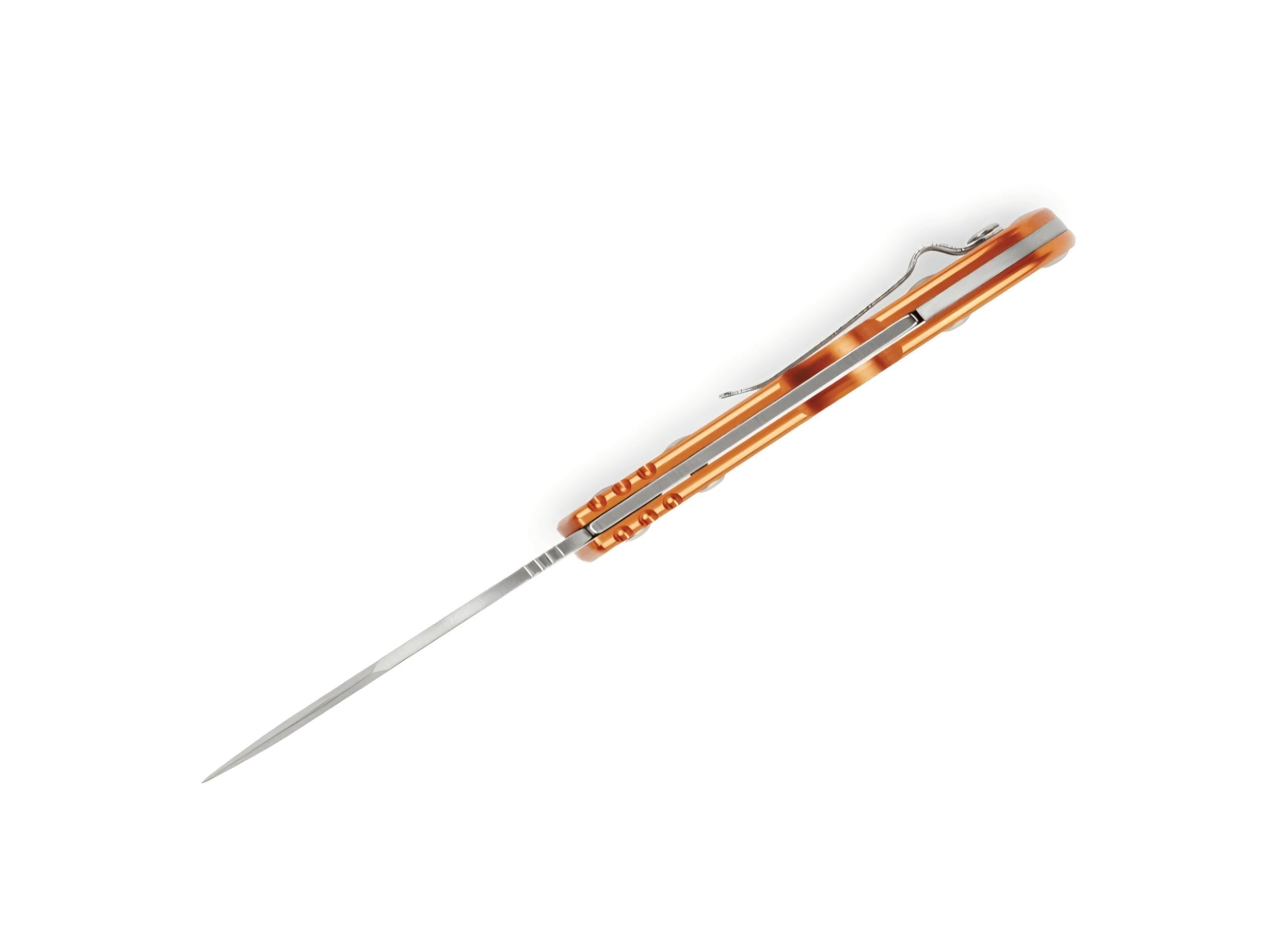 Buck Mini Spitfire, Aluminum Anodized Orange Handle/Gray Liner