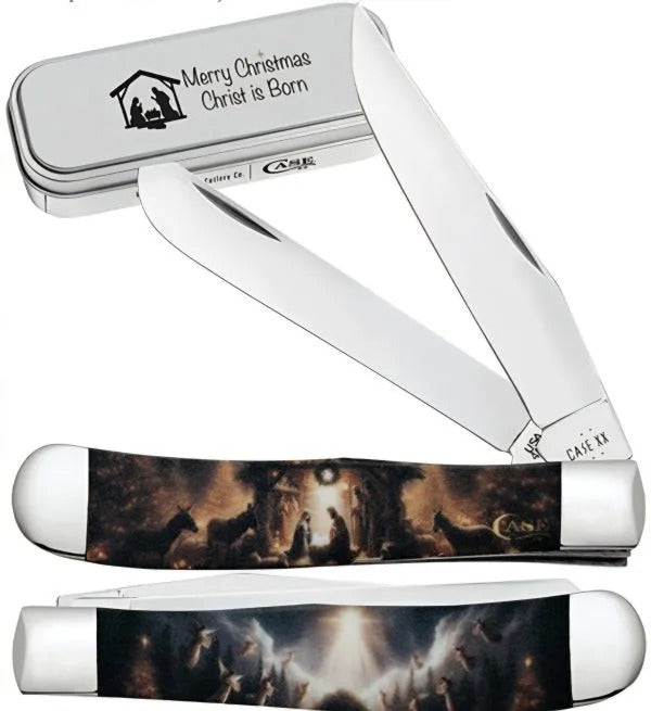 Case XX 2025 Christmas Case Color Infusion Manger Trapper Knife With Gift Tin