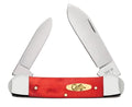 Case XX Dark Red Bone Smooth Canoe Pinched Bolsters