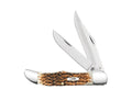 Case Amber Bone Peach Seed Jig Large Folding Hunter CS W/ Sheath