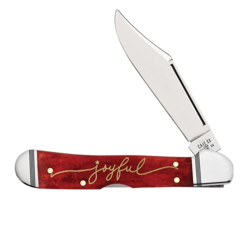 Case Christmas Old Red Bone Smooth Mini Copperlock