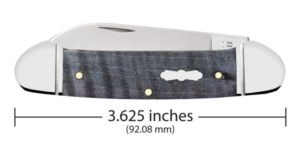 Case XX Black Curly Maple Wood Smooth Canoe