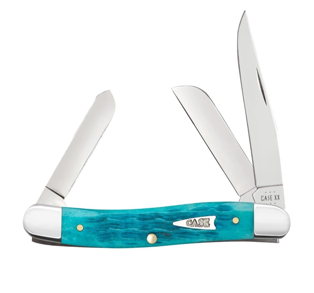 Case Sky Blue Bone Crandall Jig Medium Stockman