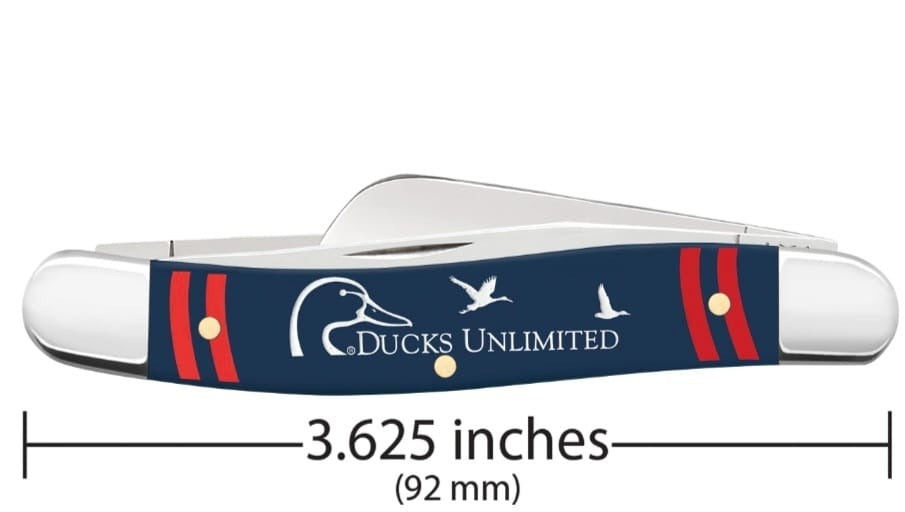 Case XX Ducks Unlimited Navy Blue Synthetic Smooth Medium Stockman
