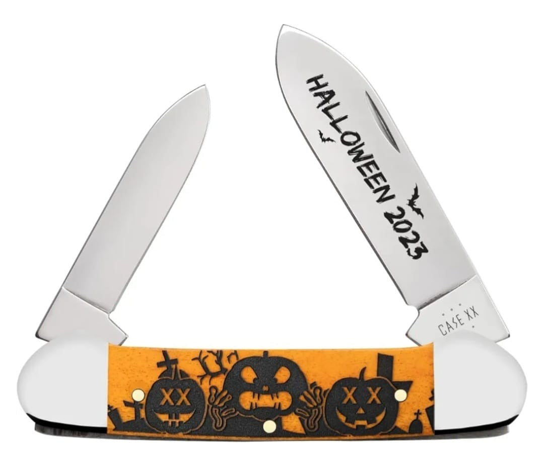 Case XX Halloween Persimmon Orange Bone Smooth Canoe