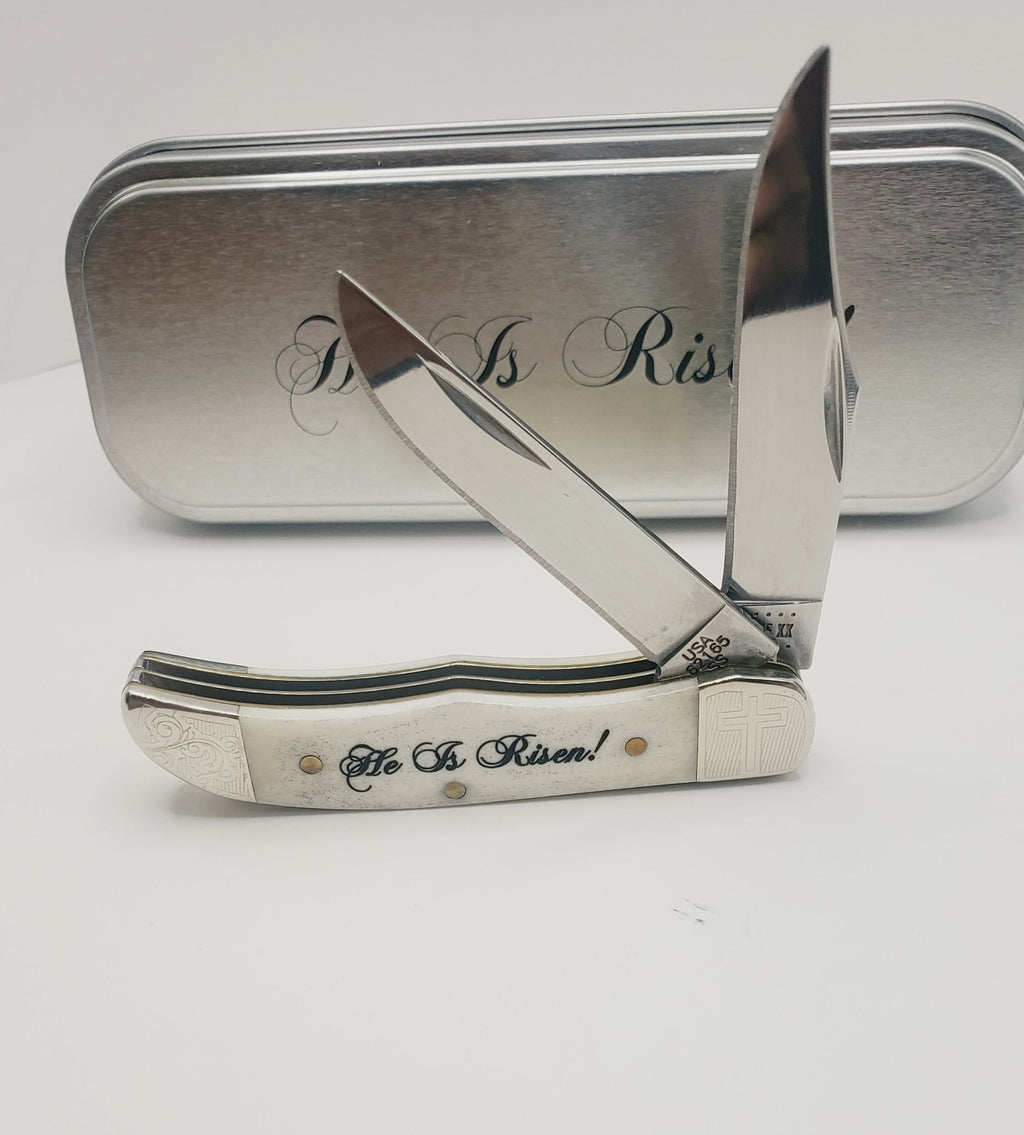Case XX Easter Natural Bone Smooth Pocket Hunter W/Gift Tin