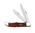 Case Dark Red Burlap Micarta Smooth Folding Hunter W/Sheath