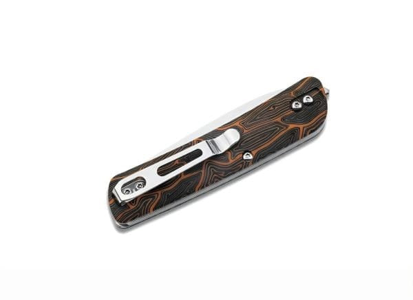 Boker Plus Orange Damast- G10 Folding Knife  Blade Material 12C27 (Soligen Germany)