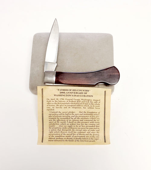 200th Anniversary George Washington Collectable Folding Lockback Knife In Gift Box