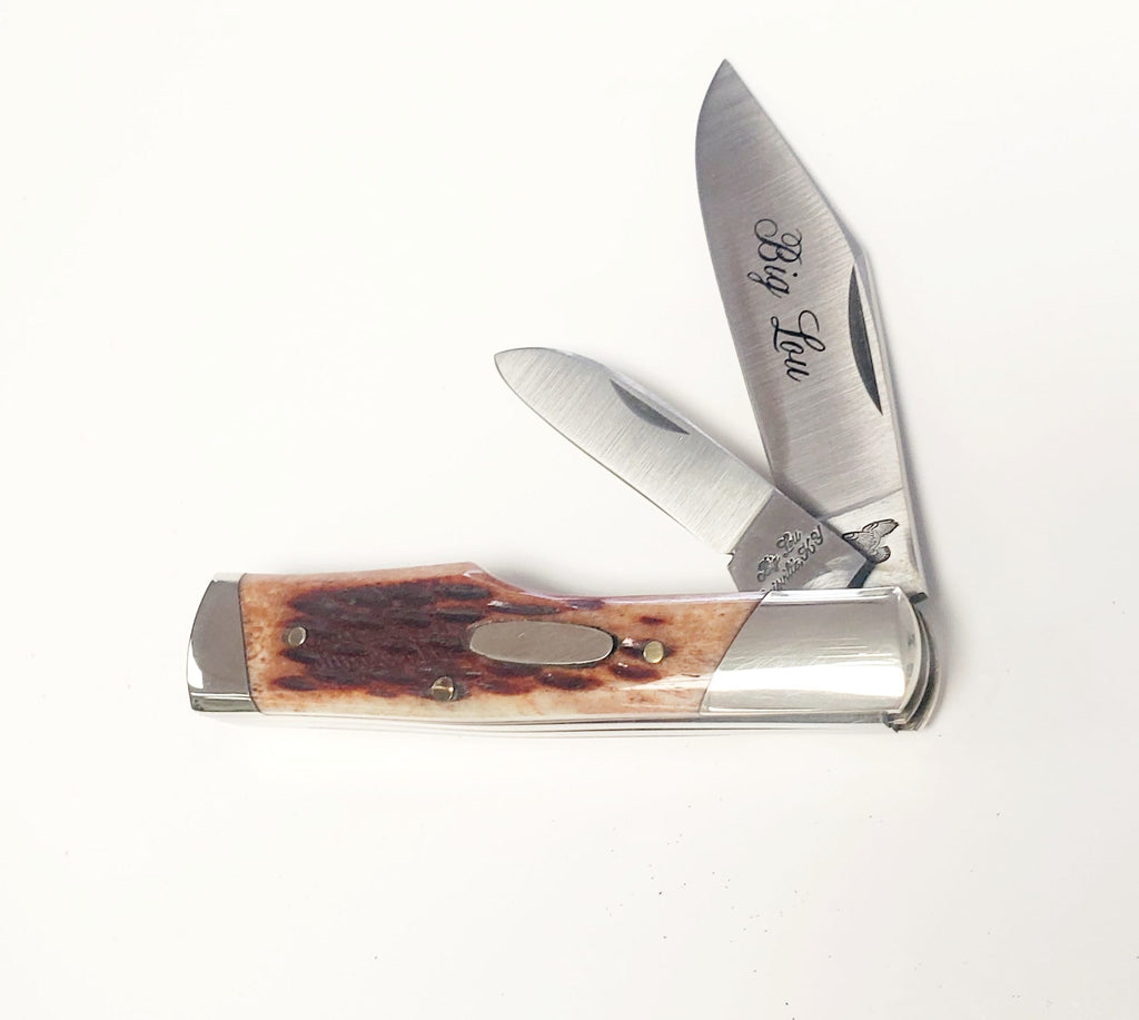 Frost Cutlery Big Lou Brown Jigged Bone Gunstock Jack Knife