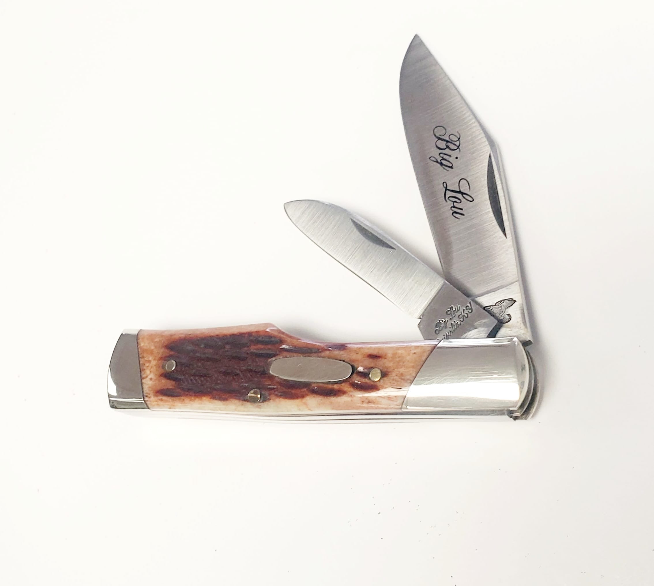 Frost Cutlery Big Lou Brown Jigged Bone Gunstock Jack Knife