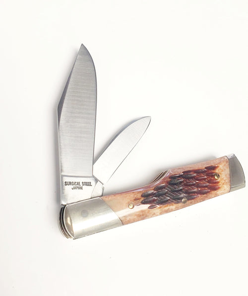 Frost Cutlery Big Lou Brown Jigged Bone Gunstock Jack Knife