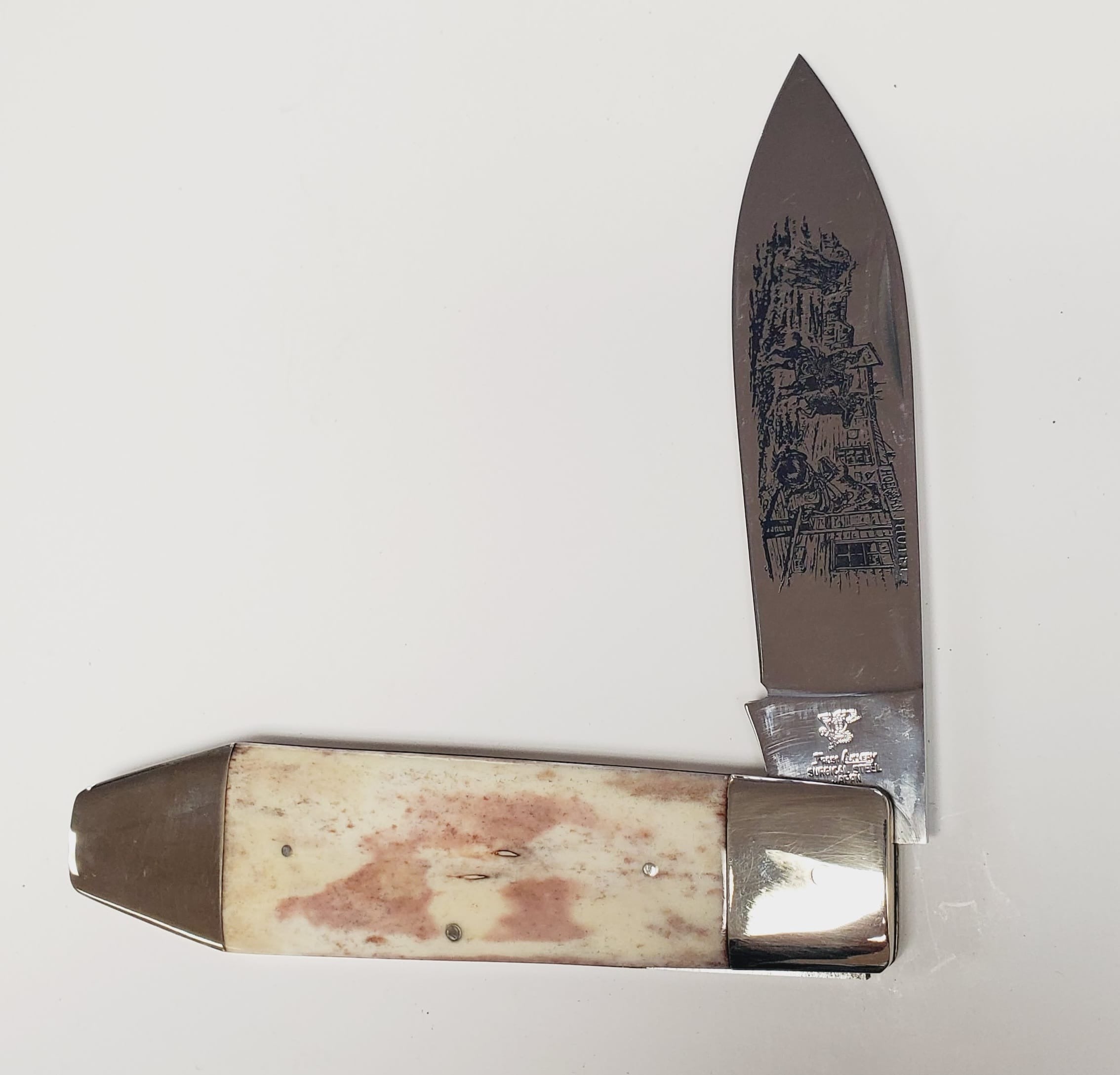 Froat Cutlery Smooth Natural Bone Coffin Knife Made In Japan With Box