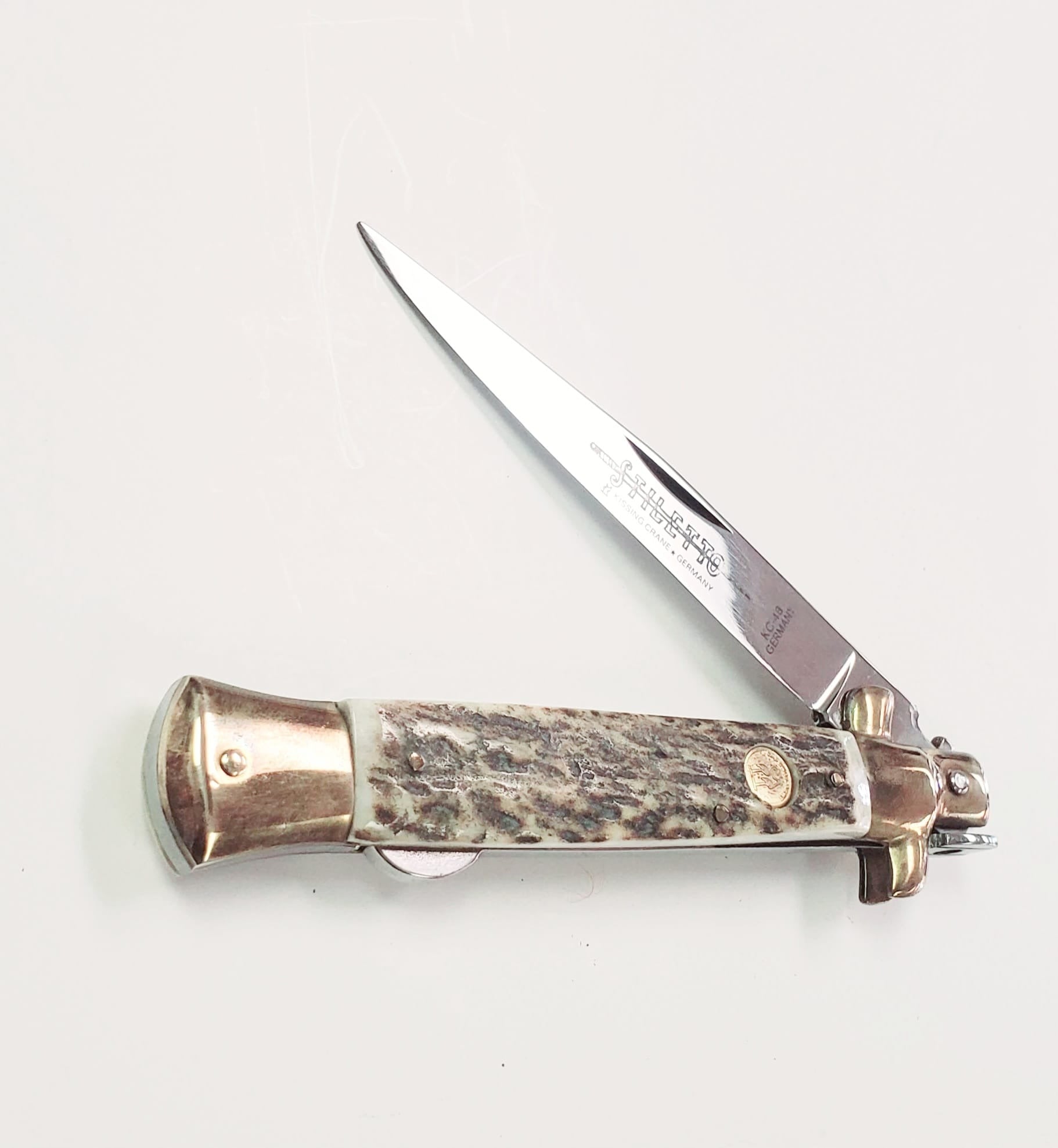 Kissing Crane Large Wood Handle Stiletto Knife