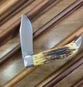 Case XX 1965-69 Stag Handle Bulldog Folding Knife In Wood Box