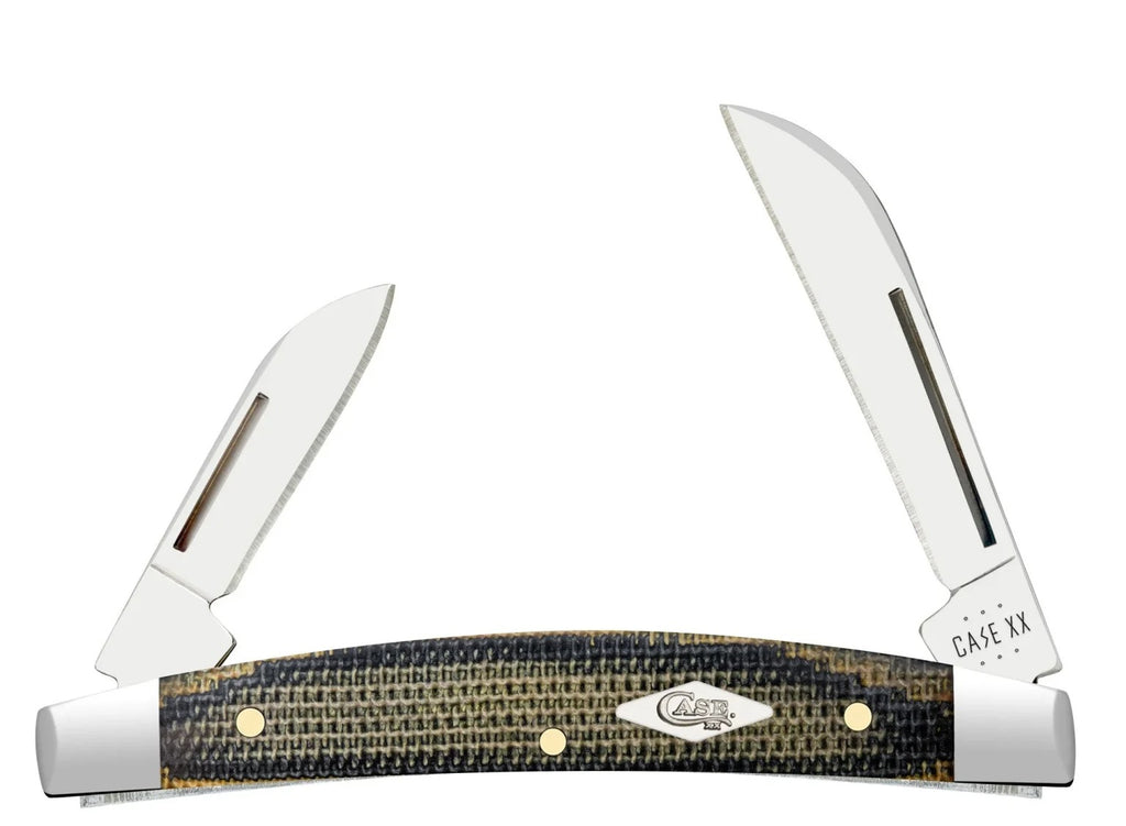 Case XX Black/Green/ Natural Canvas Micarta Small Congress