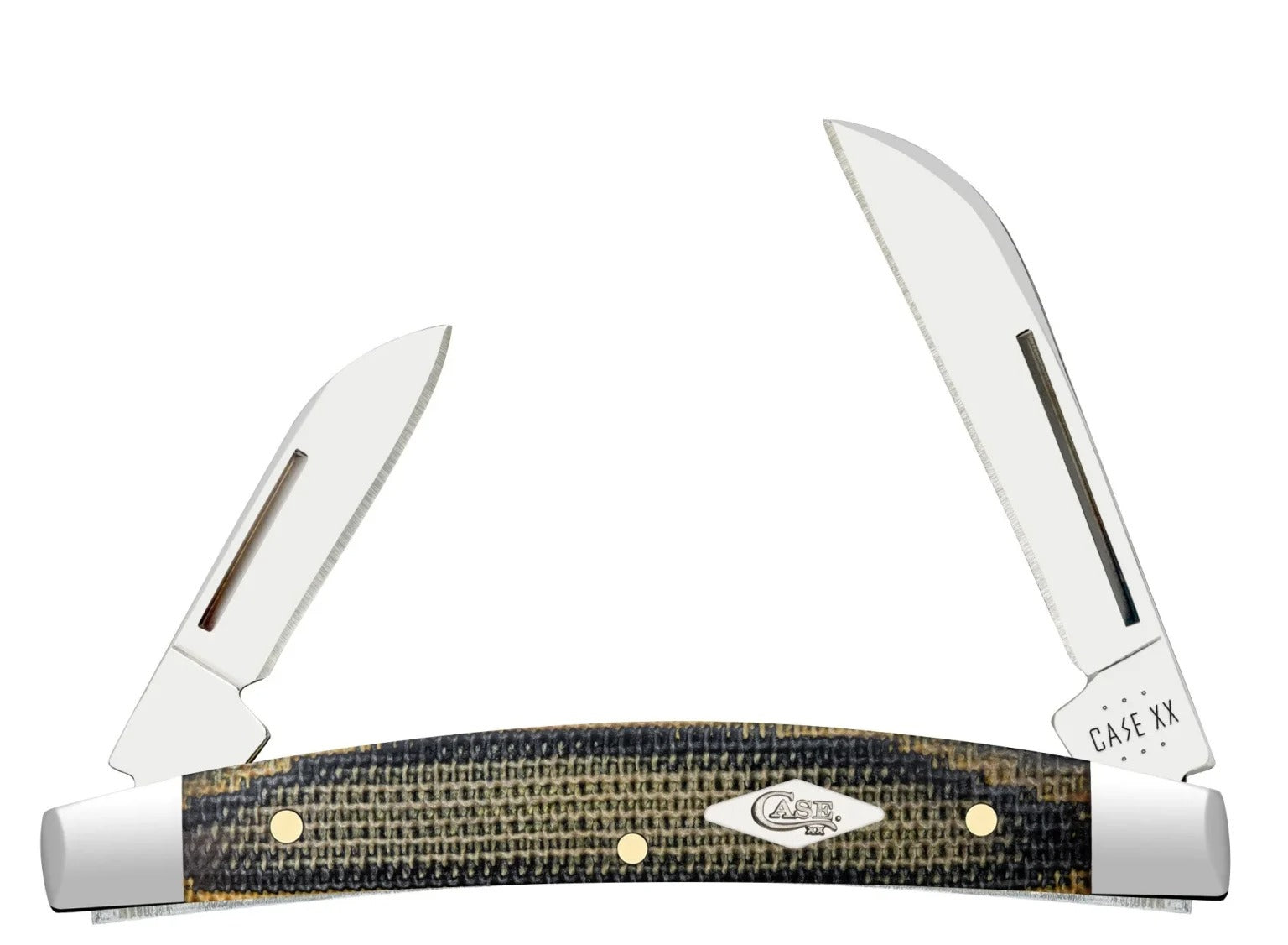 Case XX Black/Green/ Natural Canvas Micarta Small Congress