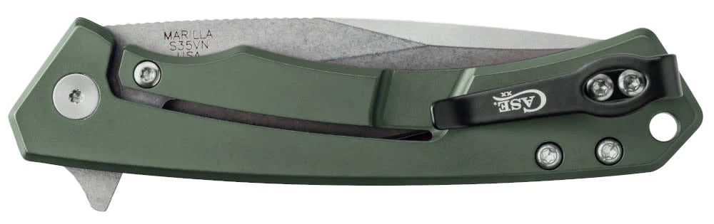 Case OD Green Anodized Aluminum W/Black G-10 Inlay (Marilla S35VN)