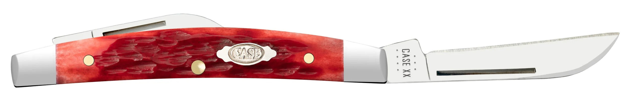 Case XX Dark Red Bone Peach Seed Jig Small Congress