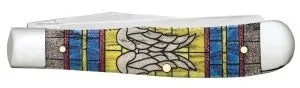 Case XX Stained Glass Angel Wings Natural Bone Smooth Color Wash Trapper