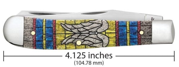 Case XX Stained Glass Angel Wings Natural Bone Smooth Color Wash Trapper
