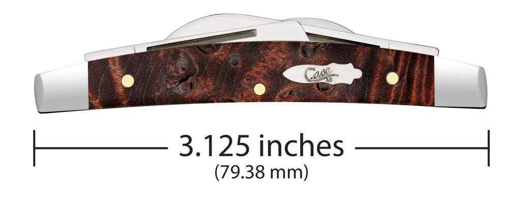 Case XX Brown Maple Burl Wood Smooth Small Congress