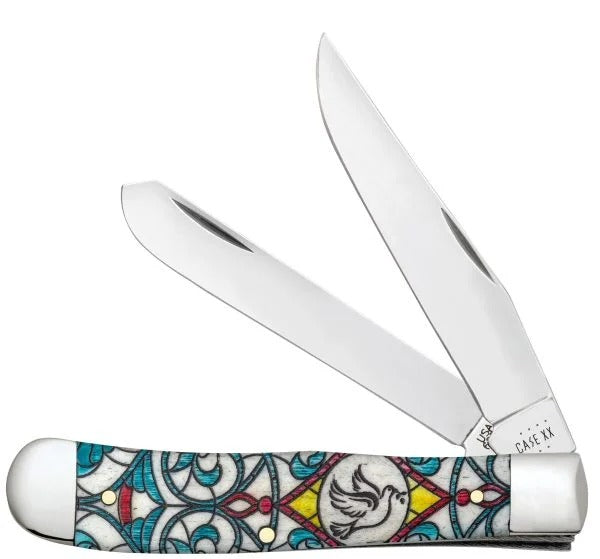 Case XX Stained Glass Dove Natural Bone Color Wash Trapper