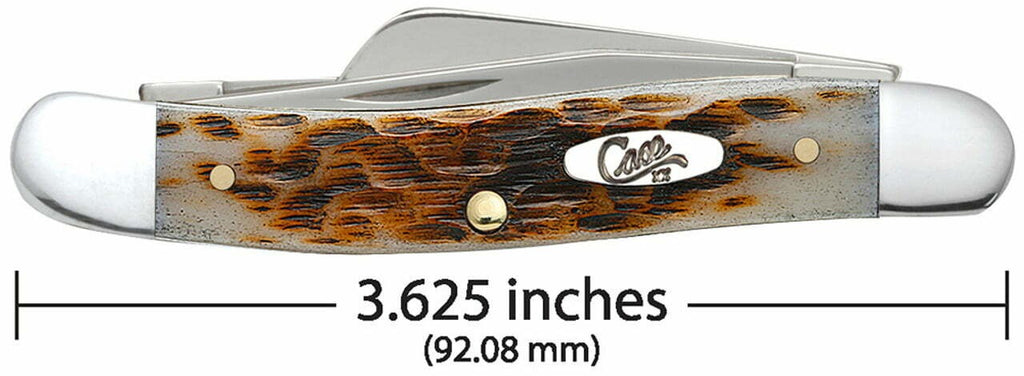 Case XX Amber Bone Peach Seed Jig Medium Stockman