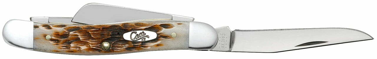 Case XX Amber Bone Peach Seed Jig Medium Stockman