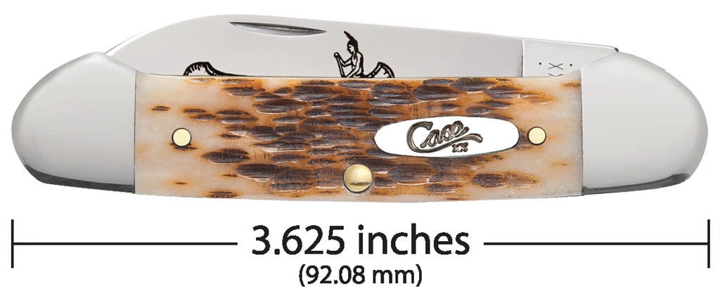 Case XX Amber Bone Peach Seed Jig Canoe