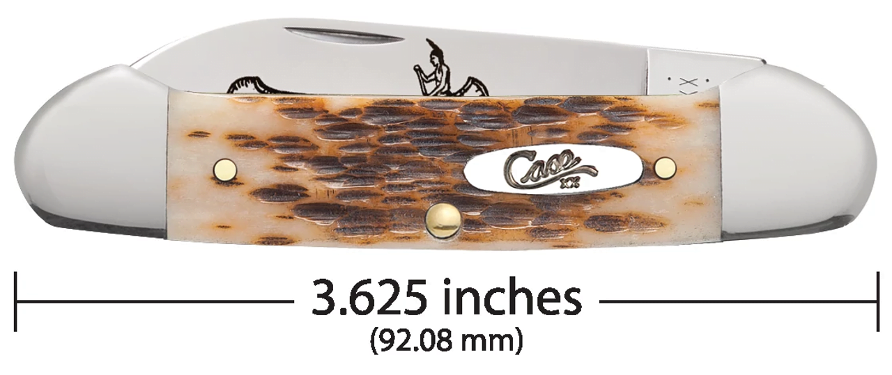 Case XX Amber Bone Peach Seed Jig Canoe