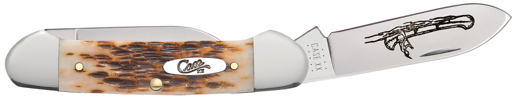 Case XX Amber Bone Peach Seed Jig Canoe