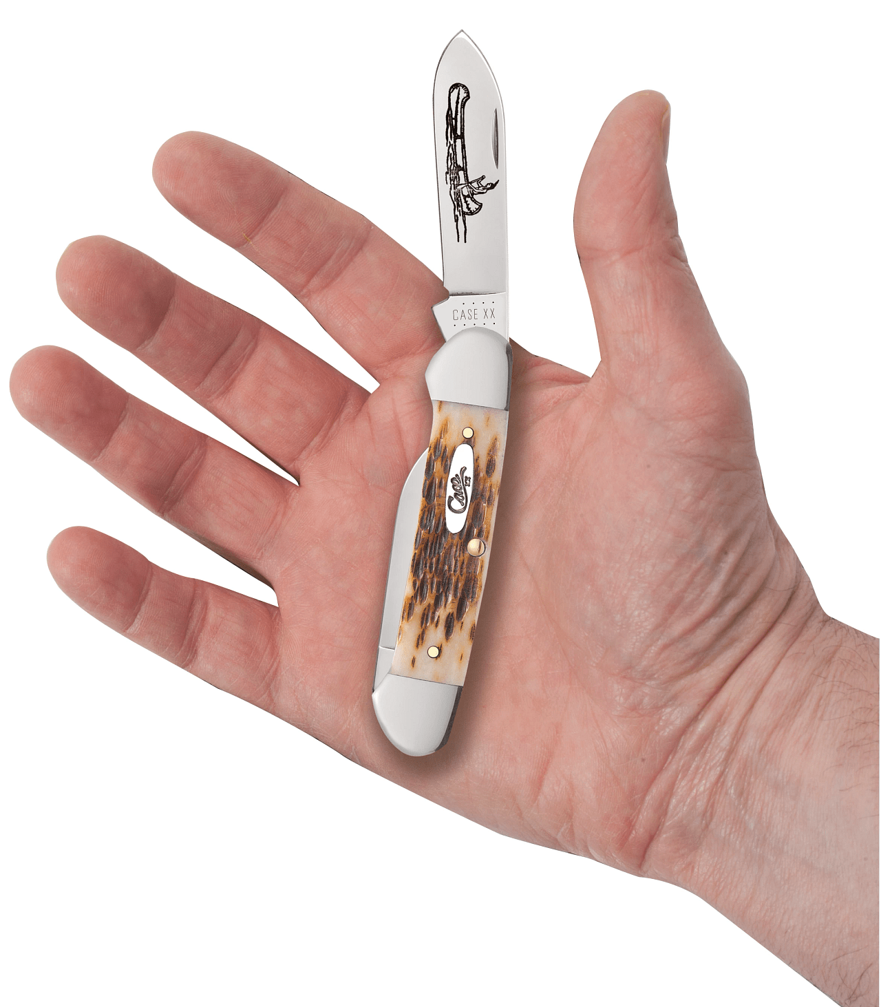 Case XX Amber Bone Peach Seed Jig Canoe