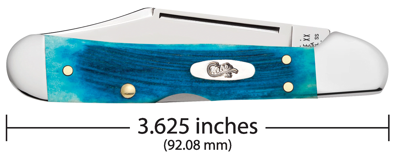 Case XX Caribbean Blue Bone Sawcut Jig Mini Copperlock