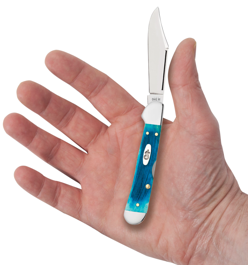 Case XX Caribbean Blue Bone Sawcut Jig Mini Copperlock
