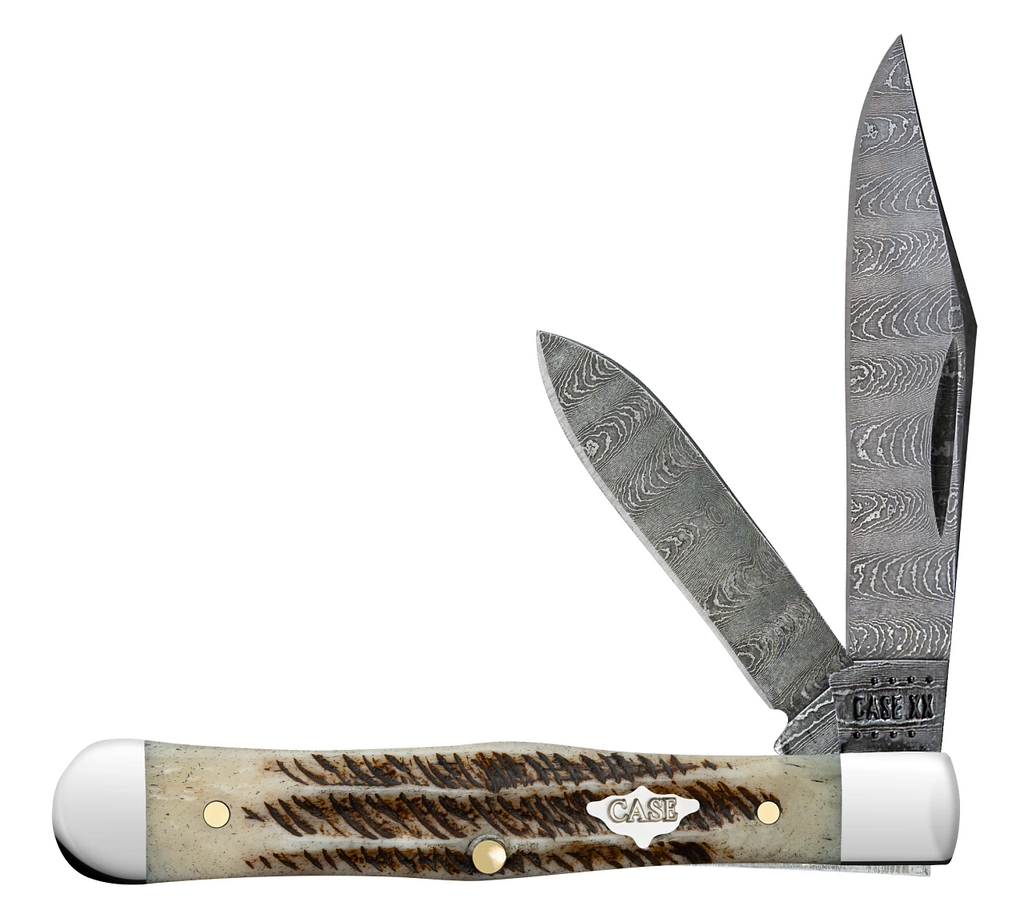 Case XX Vintage Bone Small Swell Center Jack Damascus Blades
