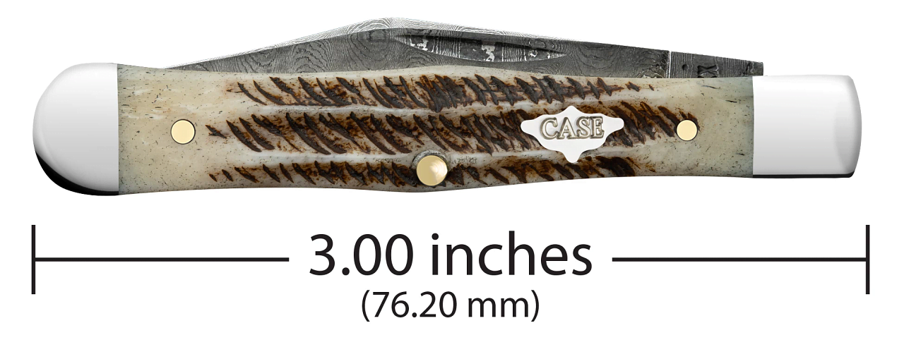 Case XX Vintage Bone Small Swell Center Jack Damascus Blades