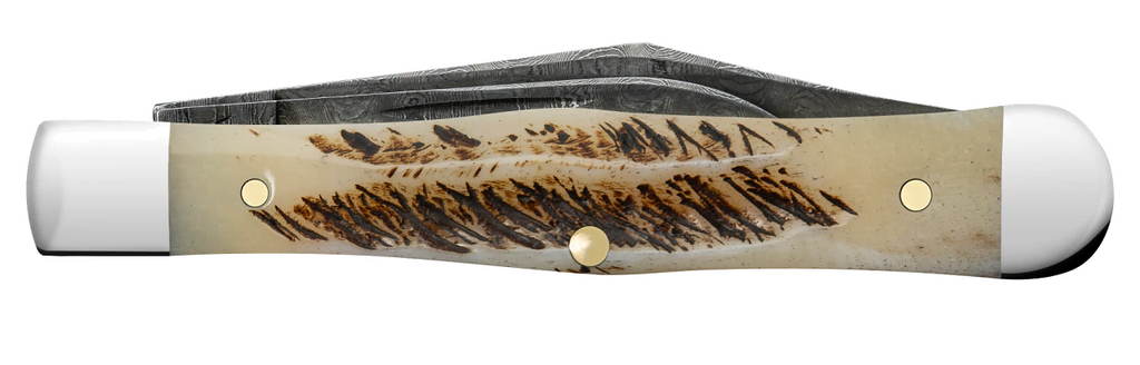 Case XX Vintage Bone Small Swell Center Jack Damascus Blades