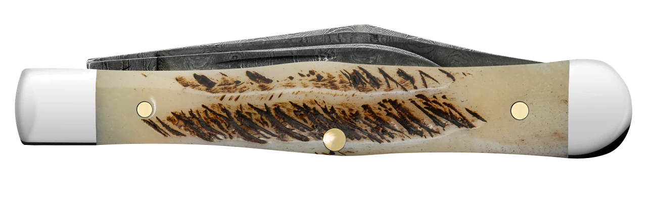 Case XX Vintage Bone Small Swell Center Jack Damascus Blades