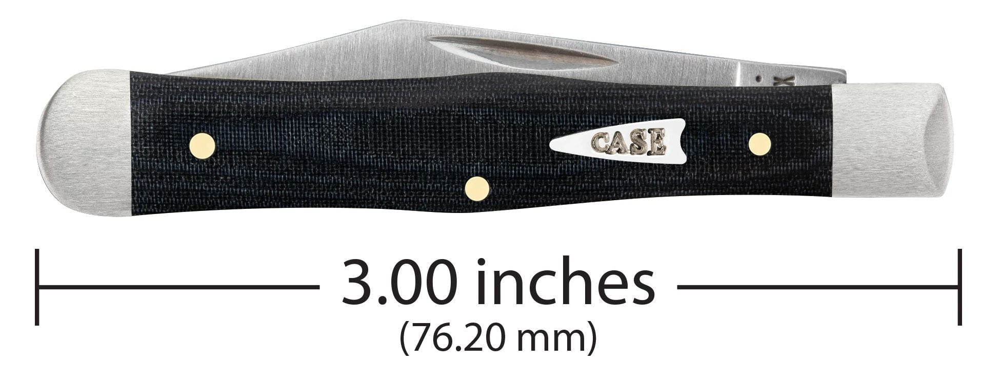 Case XX Black Micarta Smooth Small Swell Center Jack