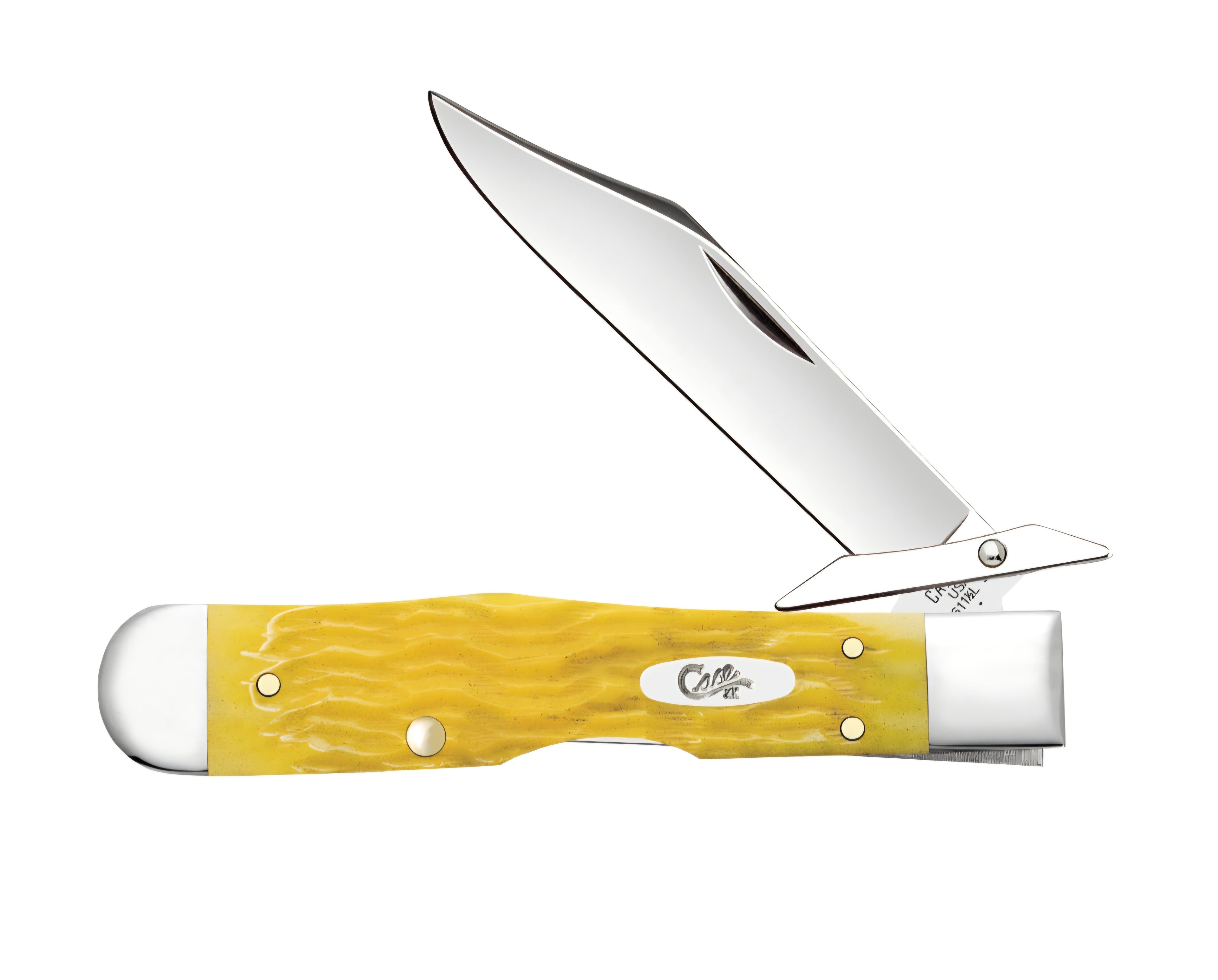 Case Cheetah Cub Platts Jigged Yellow Bone Pocket Knife