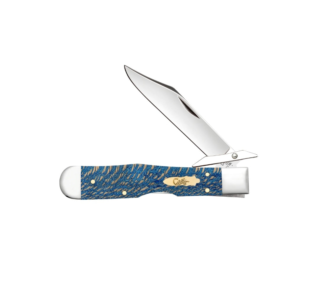 Case Blue Sycamore Wood Smooth Cheetah Cub Knife