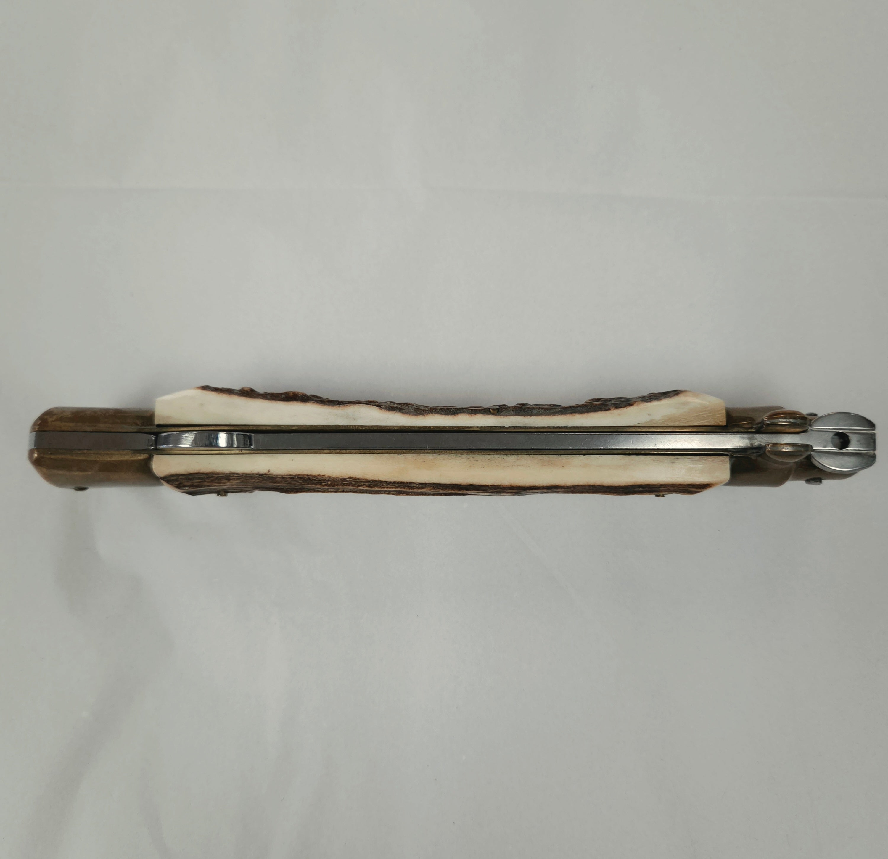 Vintage 1970-1980's Kissing Crane Stage Handle Stiletto Folding Lock back